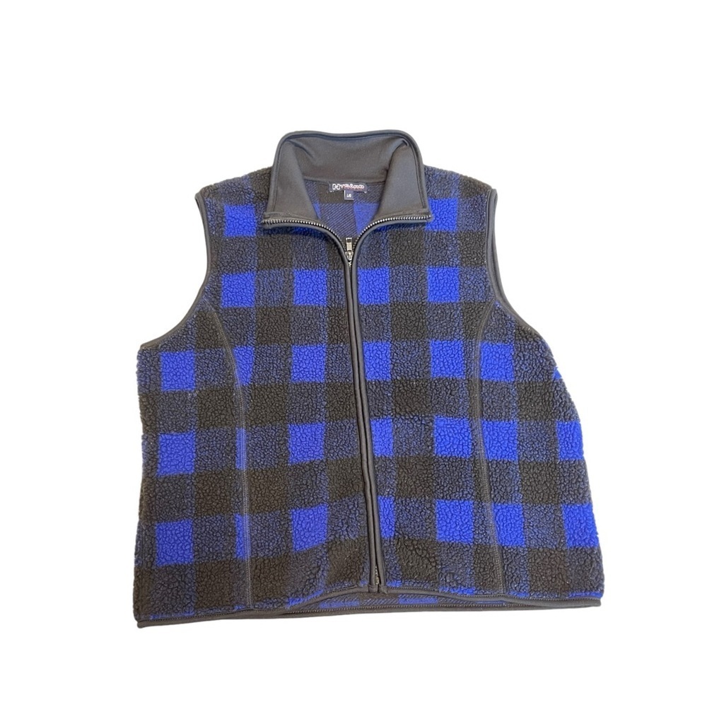 Nygard vest plaid vintage black and blue size L